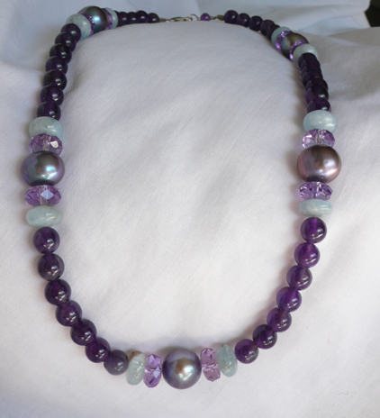 Amethyst Aquamarine Necklace