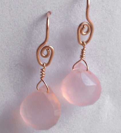 Pink Chalcedony Earrings