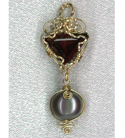 Garnet & Pearl Pendant