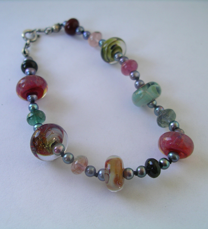 Lampwork Glass Bead Bracelet