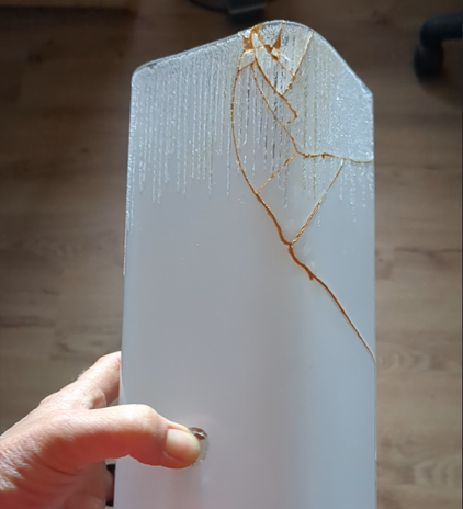 Kintsugi on Antique Glass Light Shade