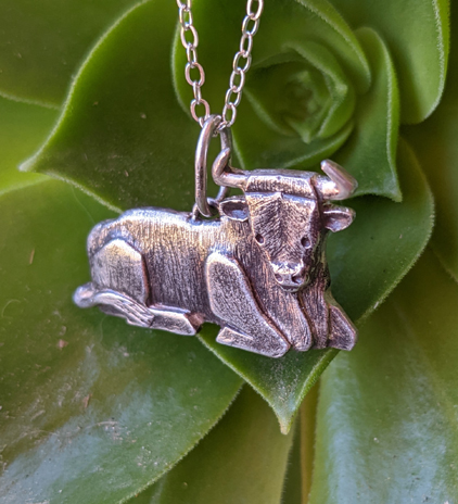 Hand Carved Ox Pendant